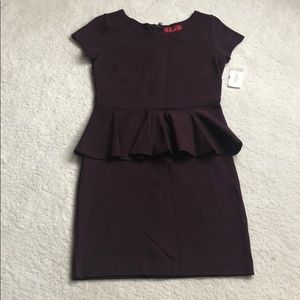 RED Saks Fifth Avenue Burgundy Peplum Dress Size S